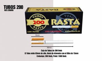 Rasta Tube À Cigarette 200 Uni