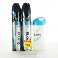 Rexona Deodorant Clear Aqua Crystal Woman Spray 2x200 ml + Gel De Ducha 250 ml - Hellowcost