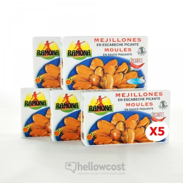 Ramona Mejillones En Escabeche Picantes 5X115gr 