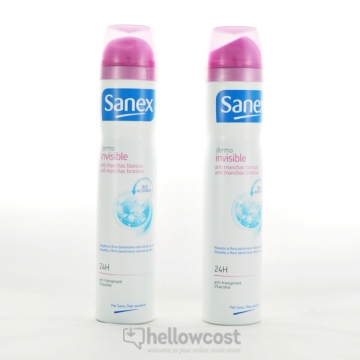 2 X Spray Sanex Dermo Anti-Traces Blanches Tous Types De Peau 200 Ml