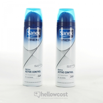 2 X Spray Sanex For Men Dermo Active Control Peau Normale 200 Ml