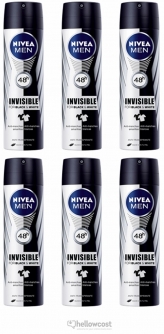 Nivea Desodorante Black White power For Men Spray 6x200 ml - Hellowcost