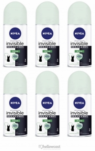 Nivea Deodorant Bille Black &amp; White Invisible Active 6X50 ml - Hellowcost