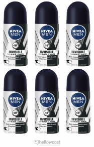 Nivea Desodorante Roll-On Black &amp;amp White Men 6X50 ml - Hellowcost