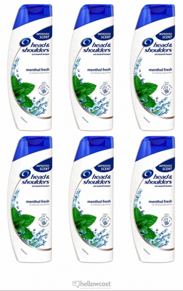 Head Shoulders Shampooing Antipelliculaire Menthol Fresh 6x600 ml
