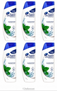 Head &amp; Shoulders Shampooing Antipelliculaire Menthol Fresh 6x600 ml - Hellowcost