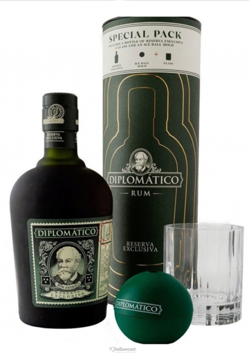 Diplomatico Reserva Exclusiva Glass Pack Ice Mould Rum 40% 70 cl