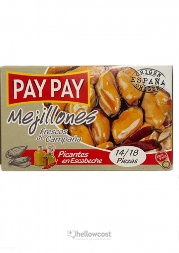 Pay Pay Mejillones Picantes 14/18 Piezas Lata 115 gr.