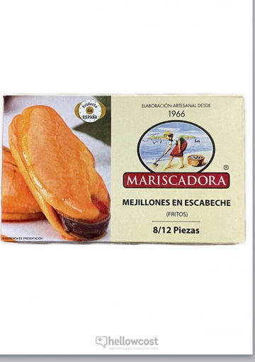 Mariscadora Mussels in Pickled Sauce 8/12 Pieces Tin 110 gr.