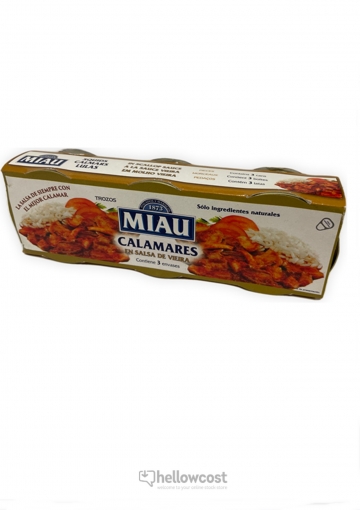 Miau Calamares en Salsa de Vieira Pack de 3 Latas de 78 gr.