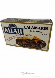 Miau Calmars à l'encre (Morceaux) Pack 3 Boîtes de 80 gr. - Hellowcost