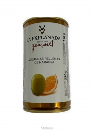 La Explanada Green Olives Stuffed With Orange Paste 350 gr - Hellowcost